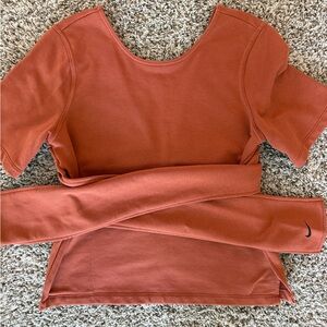 Nike Women’s Dri Fit Wrap Top Burnt Orange